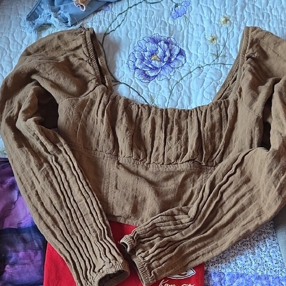 Wild Fable Tan Long Sleeve Blouse